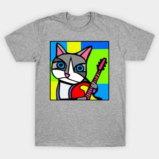 Angry Cat plays Guitar T-Shirt